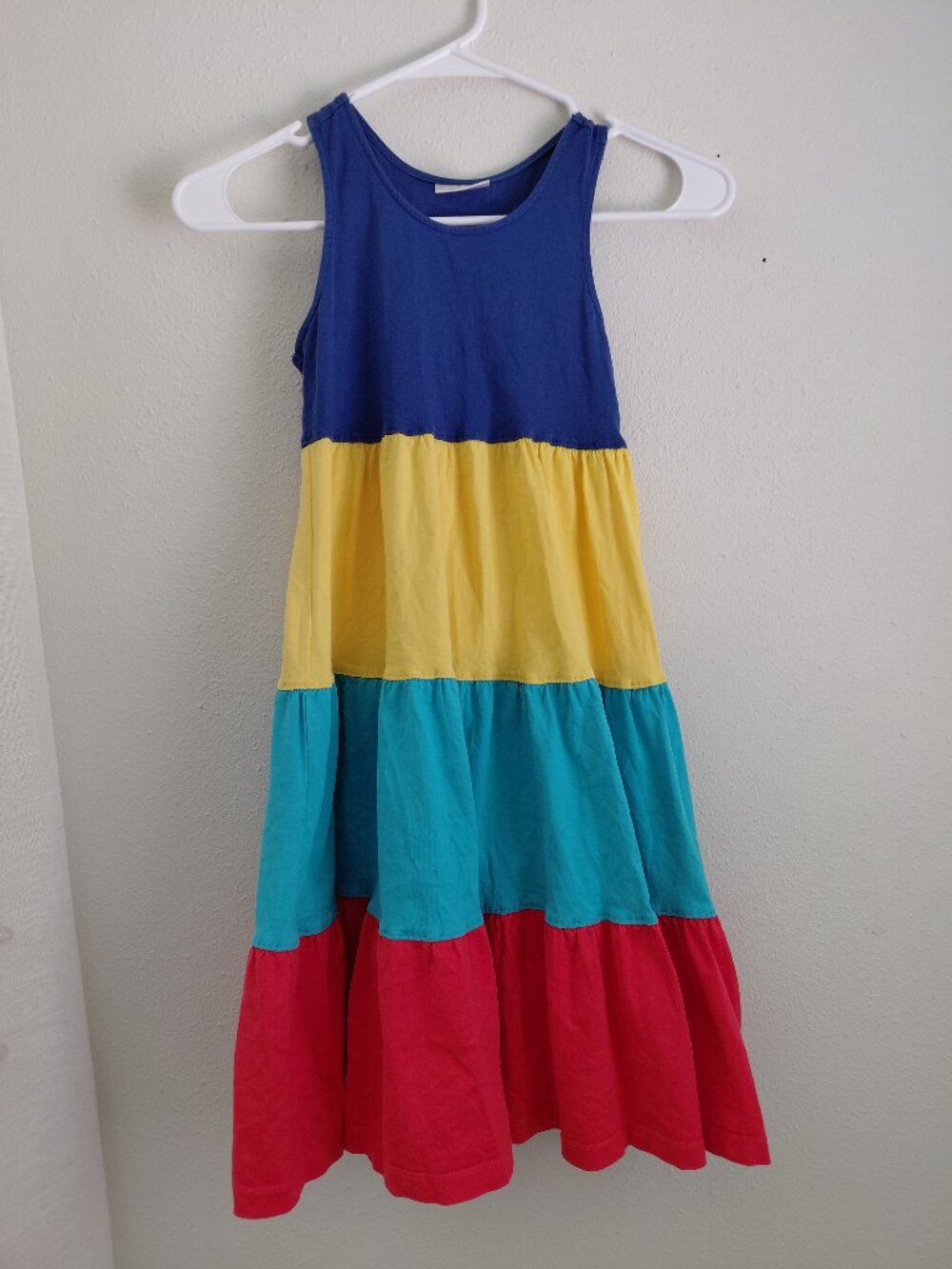 Hanna Andersson Rainbow Tiered Racerback Dress Cotton Size 8